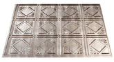 Fasade D6121 Backsplash Panel, 24 in L, 18 in W, Thermoplastic, Silver